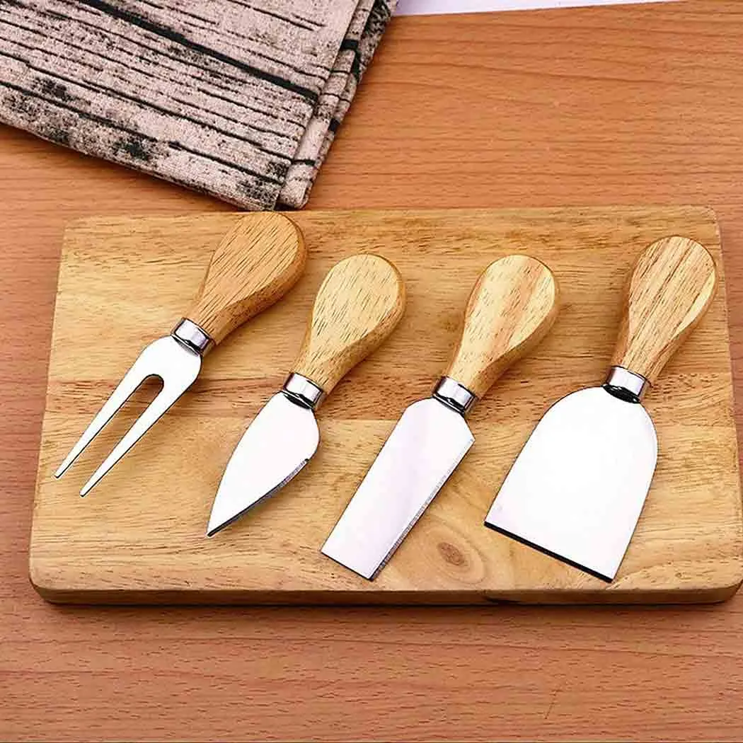 ست کارد صبحانه خوری مدل دسته چوبی بسته 4 عددی